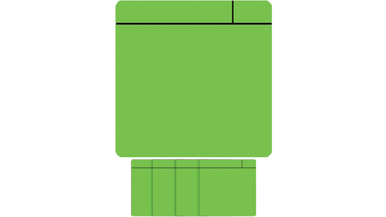 Magneet scrum 75x75mm groen