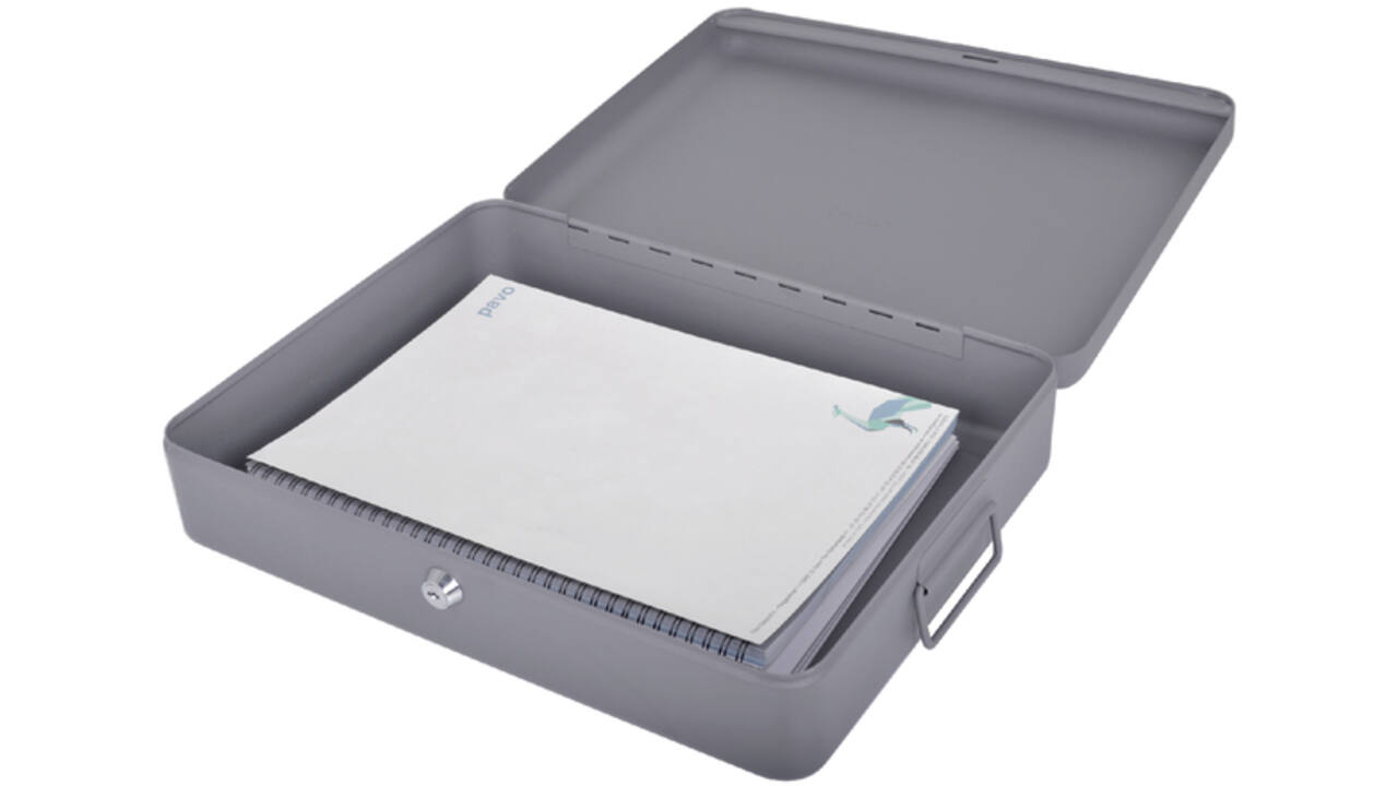 Documentenkist Pavo 370x280x90mm donkergrijs