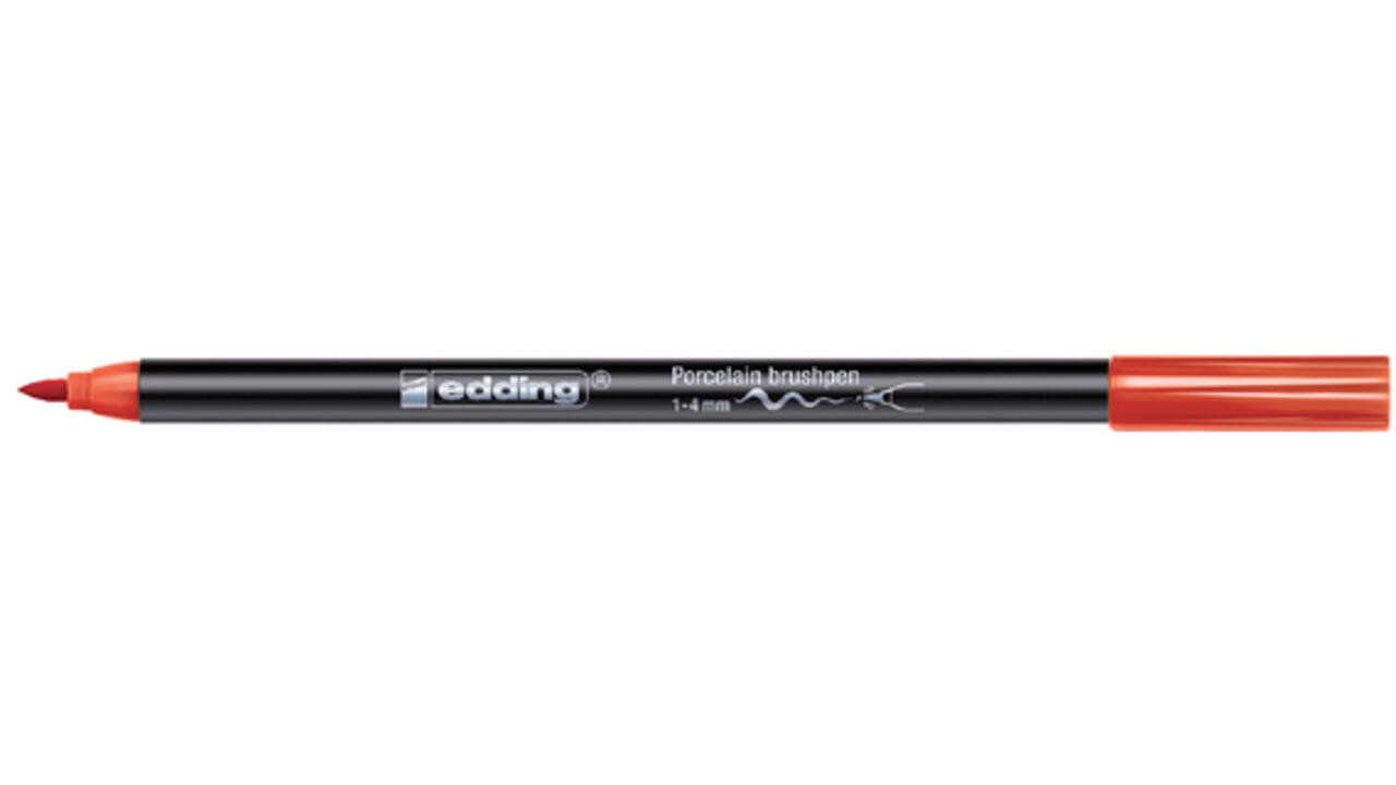 Brushpen edding 4200 porselein rood