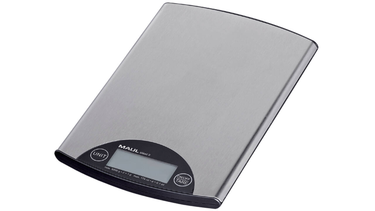 Briefweger MAUL Steel tot 5000 gram inclusief batterij zilver staal