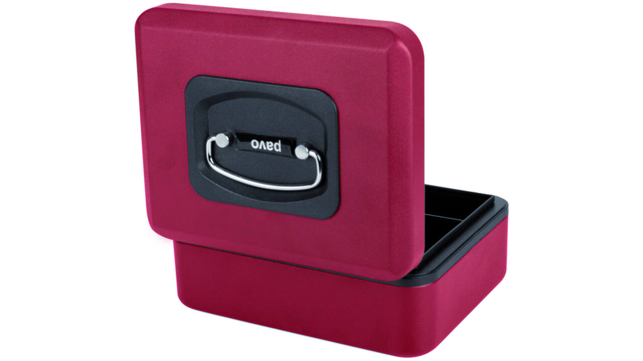Geldkist Pavo Deluxe 200x160x90mm rood