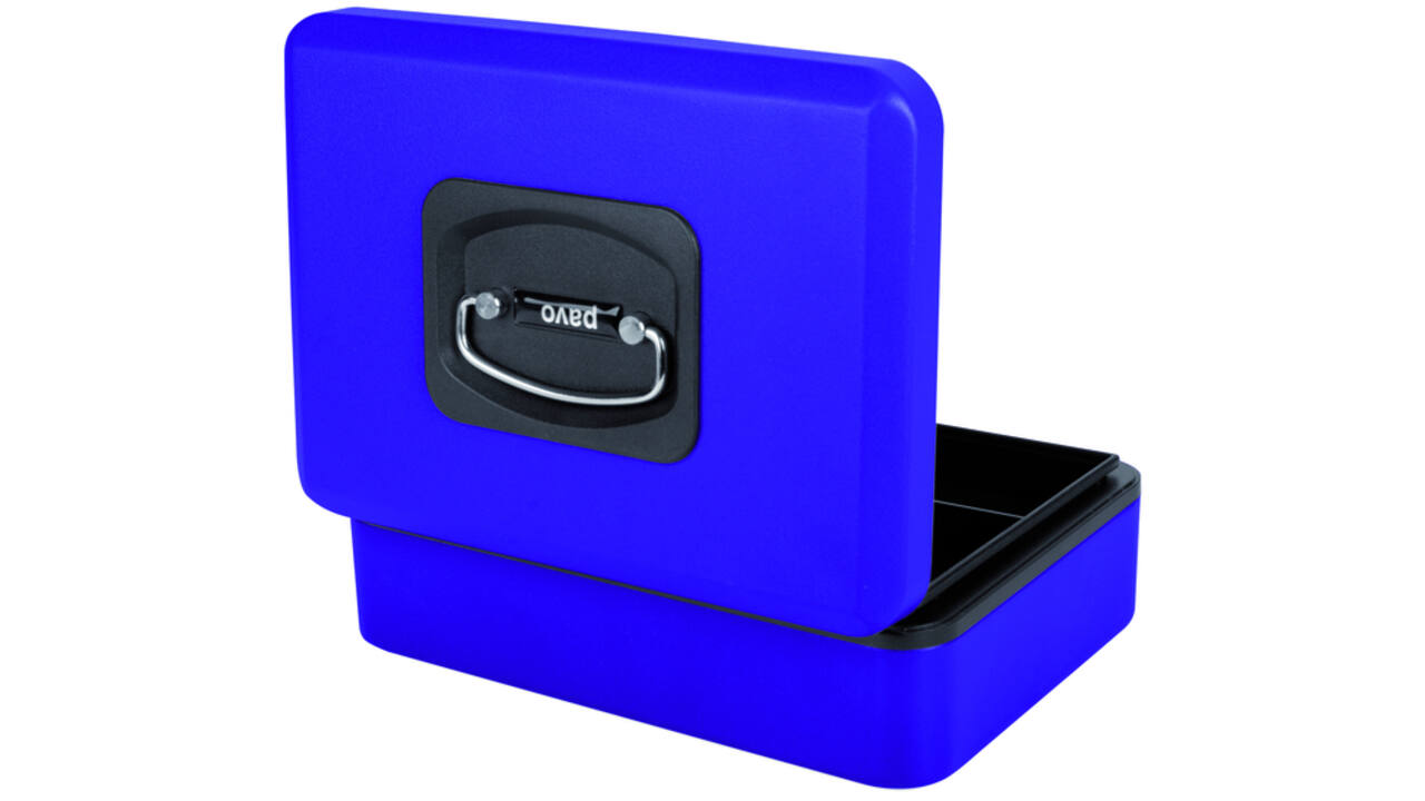 Geldkist Pavo Deluxe 250x180x90mm blauw