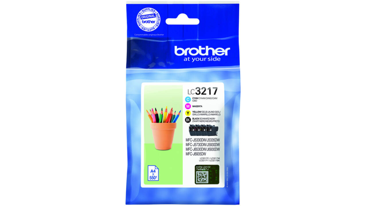 Inktcartridge Brother LC-3217 zwart + 3 kleuren