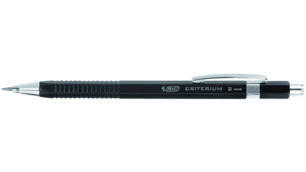 Vulpotlood Bic Criterium HB 2mm met gum metalen clip