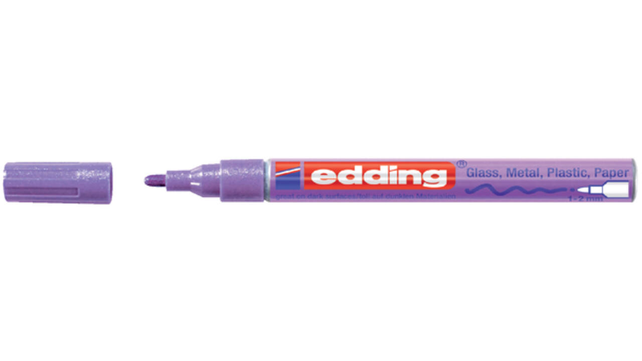 Viltstift edding 751 lakmarker rond 1-2mm metallic paars