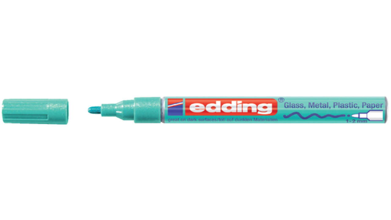 Viltstift edding 751 lakmarker rond 1-2mm metallic groen