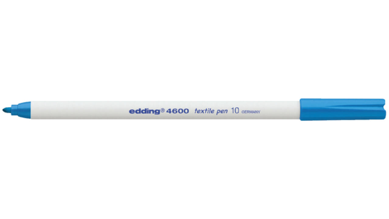 Viltstift edding 4600 textiel rond 1mm lichtblauw
