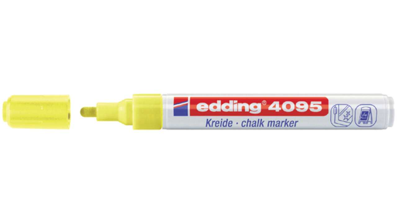 Krijtstift edding 4095 rond 2-3mm neon geel