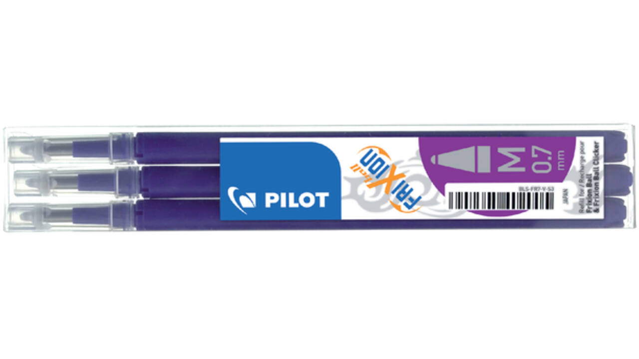 Rollerpenvulling PILOT friXion medium violet set à 3 stuks