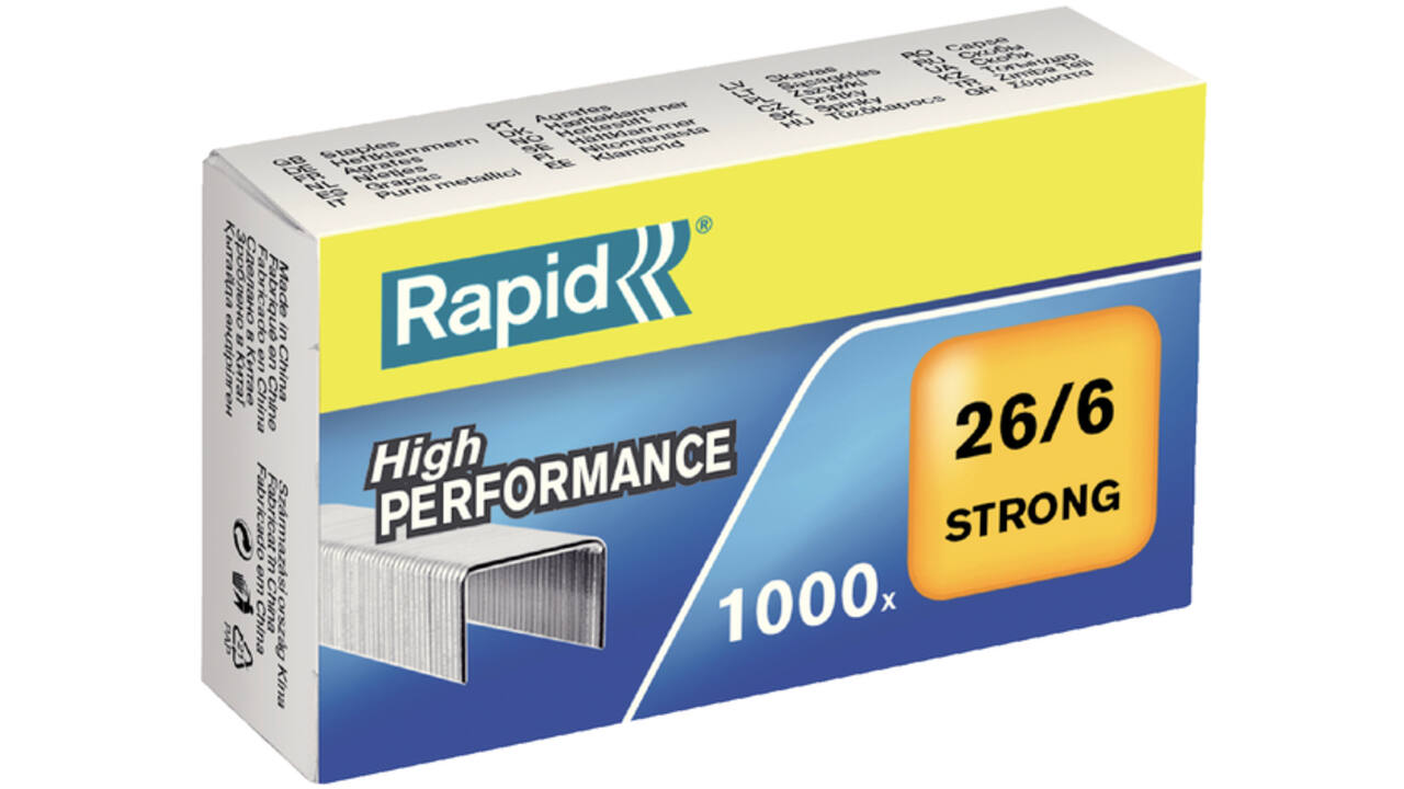 Nieten Rapid 26/6 gegalvaniseerd strong 1000 stuks