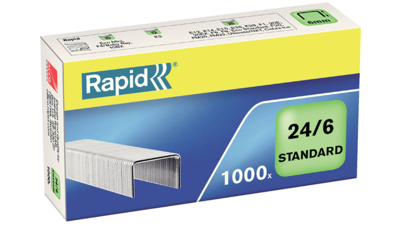 Nieten Rapid 24/6 gegalvaniseerd standaard 1000 stuks