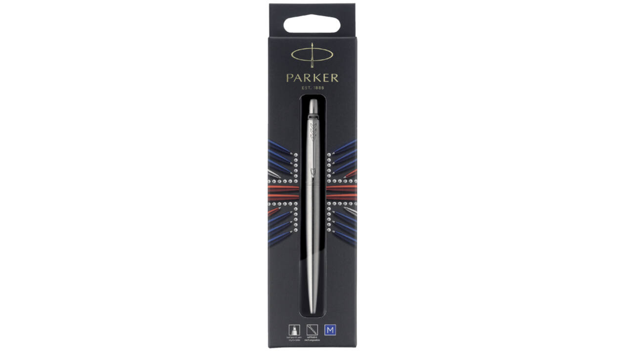 Balpen Parker Jotter stainless steel CT medium blister à 1 stuk