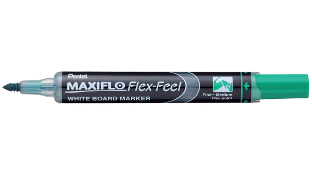 Viltstift Pentel MWL5SBF Maxiflo whiteboard rond 1.5-4.5mm groen