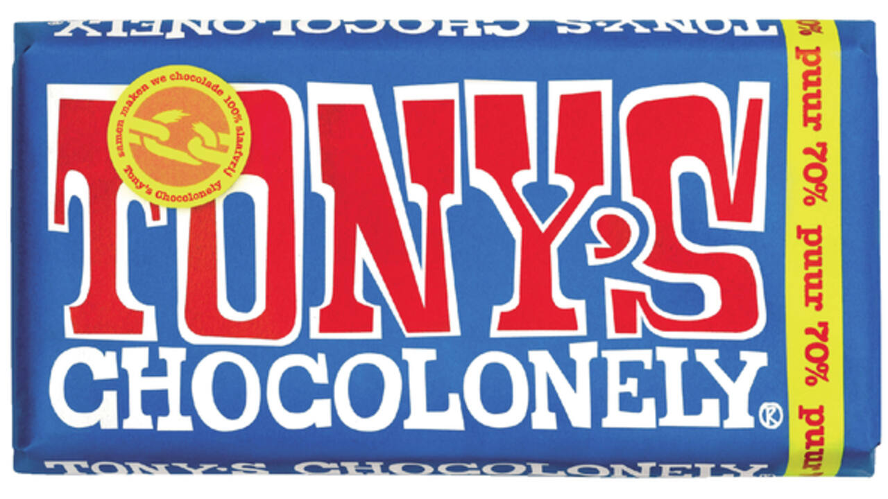 Chocolade Tony's Chocolonely puur reep 180gr