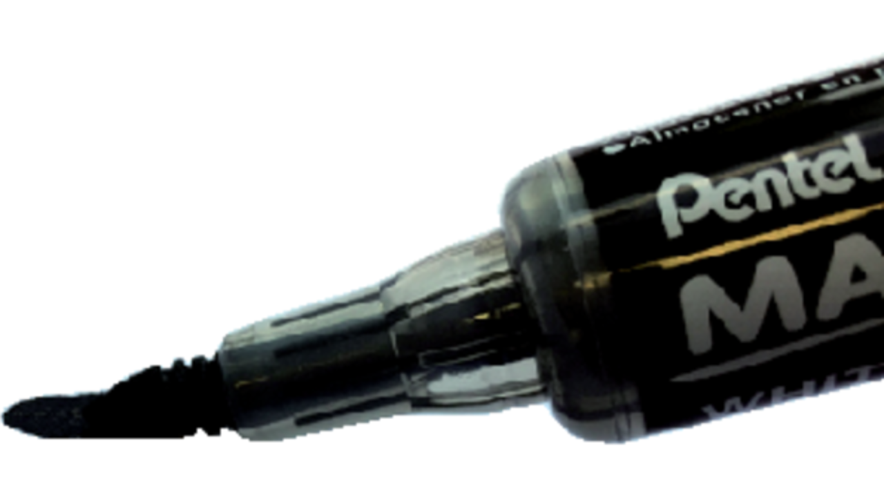 Viltstift Pentel MWL5SBF Maxiflo whiteboard rond 1.5-4.5mm zwart