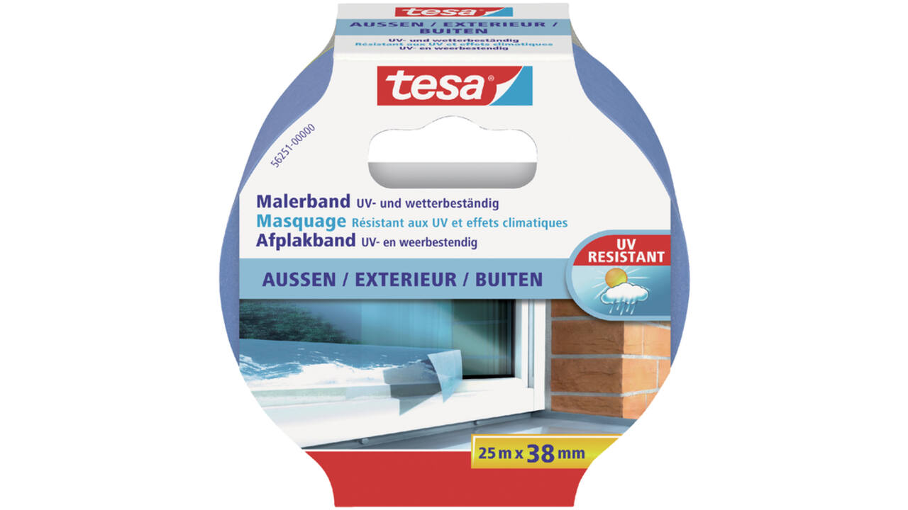 Afplaktape tesa® Professional outdoor 25mx38mm blauw
