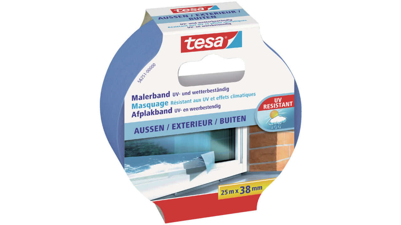 Afplaktape tesa® Professional outdoor 25mx38mm blauw