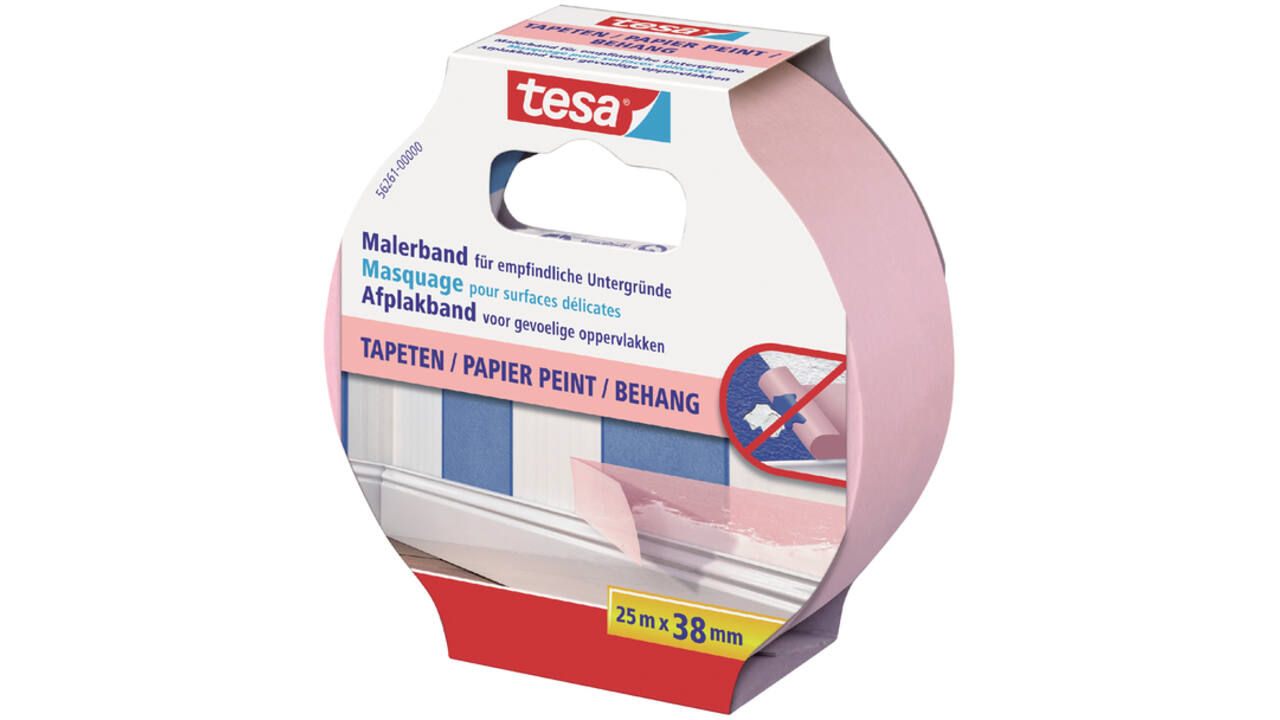 Afplaktape tesa® Professional sensitive 25mx38mm roze