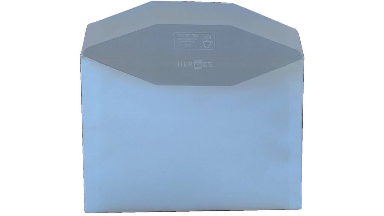 Envelop Hermes bank C6 114x162mm gegomd wit doos à 500 stuks