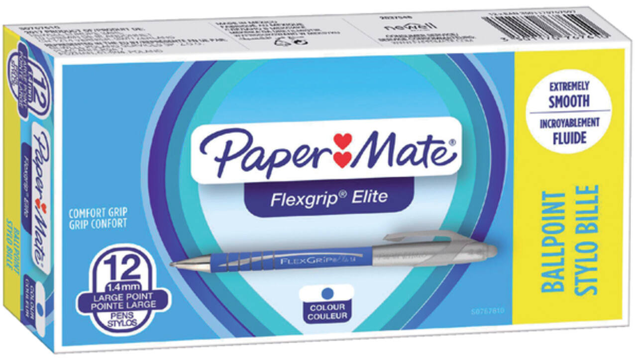 Balpen Paper Mate Flexgrip Elite breed blauw