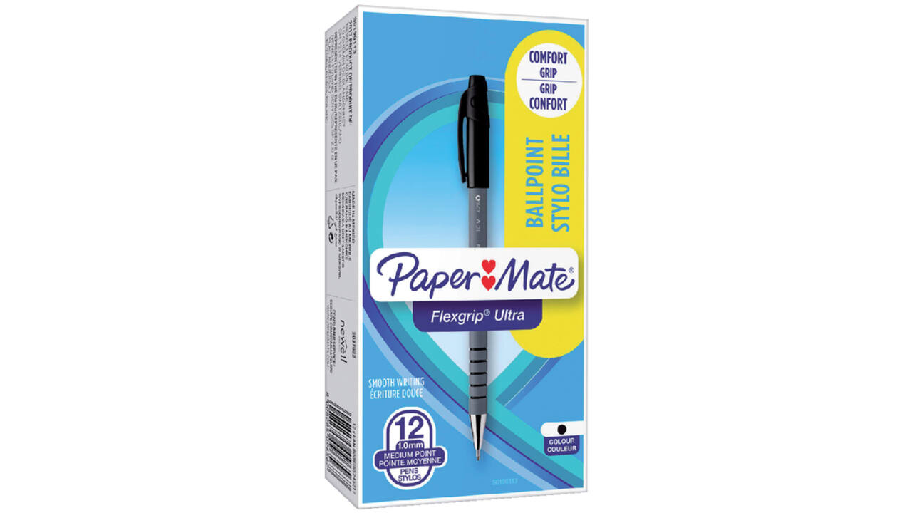 Balpen Paper Mate Flexgrip Ultra stick medium zwart