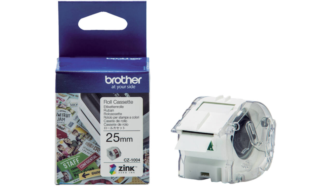 Etiket Brother CZ-1004 25mmX5m kleur opdruk