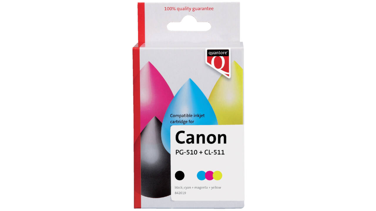 Inktcartridge Quantore alternatief tbv Canon PG-510 CL-511 zwart + 3 kleuren