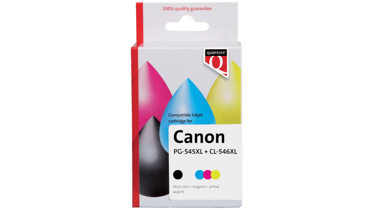 Inktcartridge Quantore alternatief tbv Canon PG-545XL CL-546XL zwart + 3 kleuren