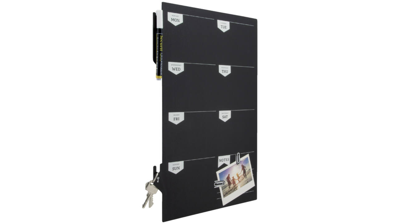 Krijtbord securit silhouette weekplanner zwart + 1 marker