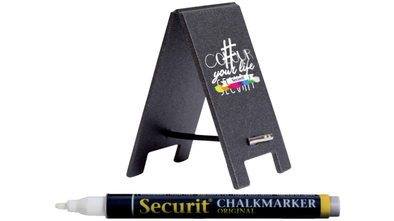Krijtbord securit mini tafel set 5 stuks zwart