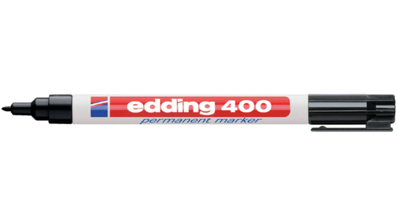 Viltstift edding 400 rond 1mm zwart blister à 1 stuk
