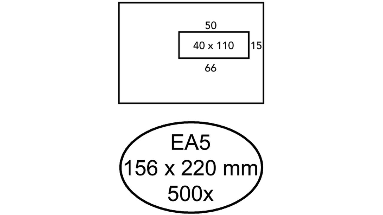 Envelop Hermes EA5 156x220mm venster 4x11 rechts zelfkl 500st