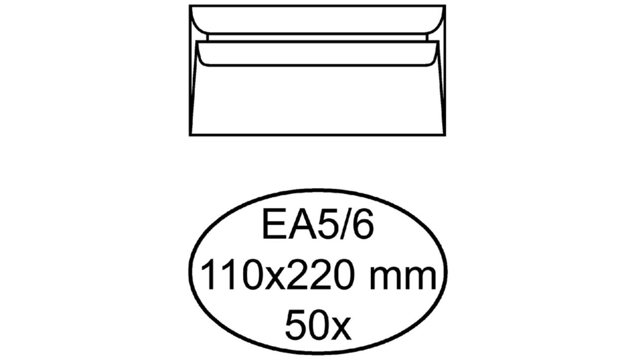 Envelop Quantore bank EA5/6 110x220mm zelfklevend wit 50stuk