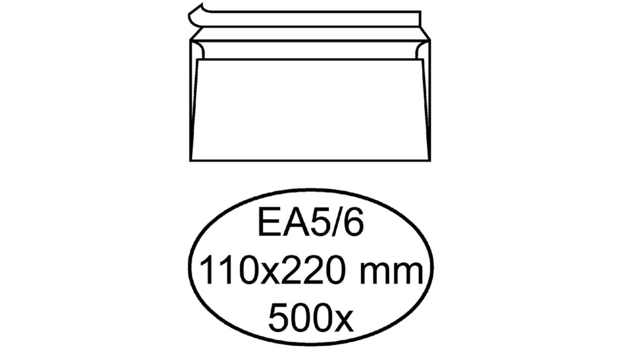 Envelop Hermes bank EA5/6 110x220mm zelfklevend wit doos à 500 stuks