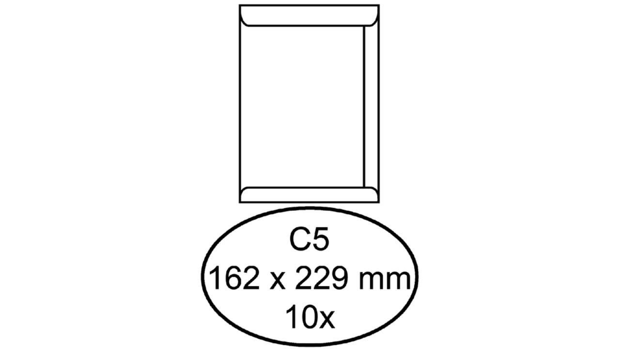 Envelop Hermes akte C5 162x229mm zelfklevend wit pak à 10 stuks