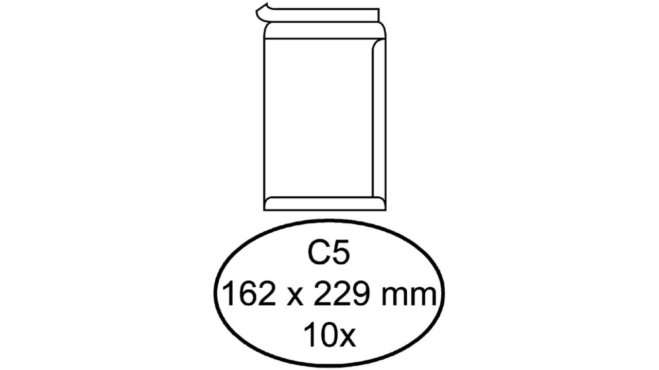 Envelop Quantore akte C5 162x229mm zelfklevend wit 10stuks