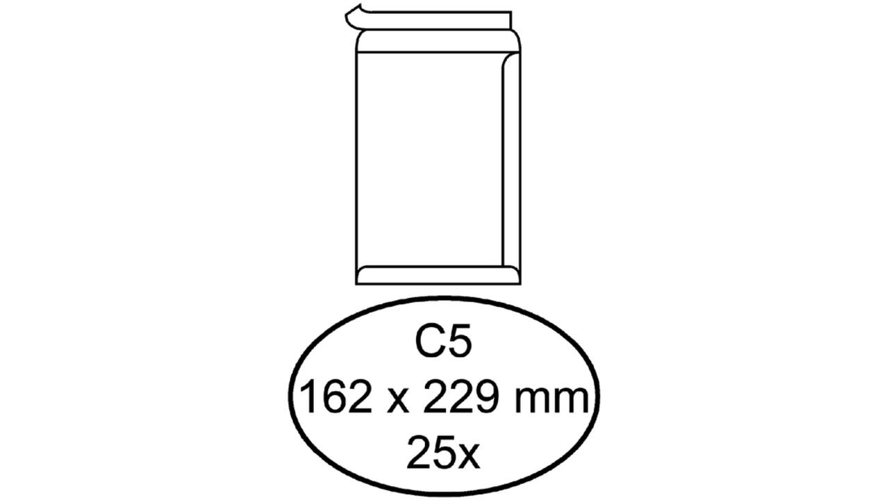 Envelop Quantore akte C5 162x229mm zelfklevend wit 25stuks