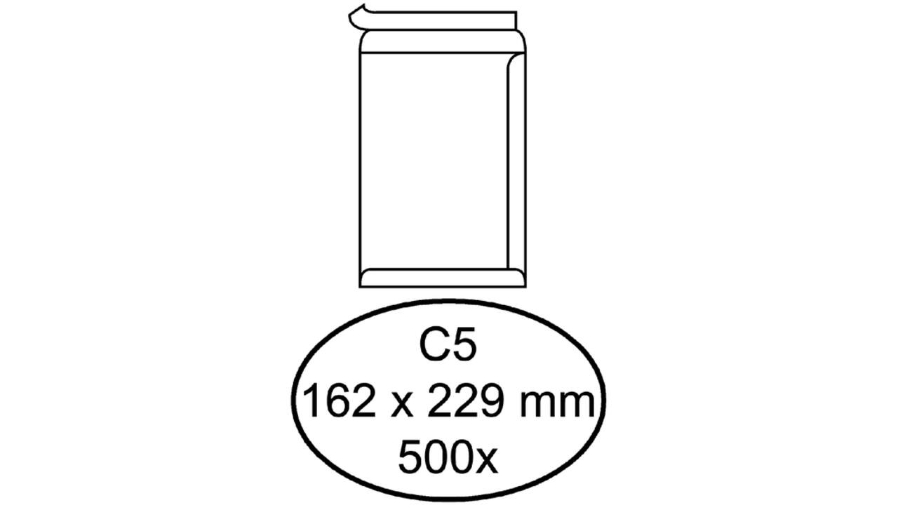 Envelop Quantore akte C5 162x229mm zelfklevend wit 500stuks