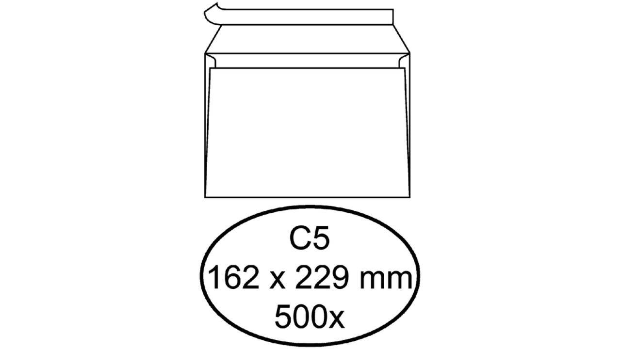 Envelop Hermes bank C5 162x229mm zelfklevend wit doos à 500 stuks
