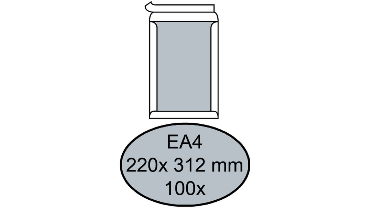 Envelop Quantore bordrug EA4 220x312mm zelfkl. wit 100stuks