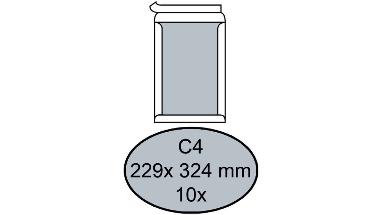 Envelop Quantore bordrug C4 229x324mm zelfkl. wit 10stuks