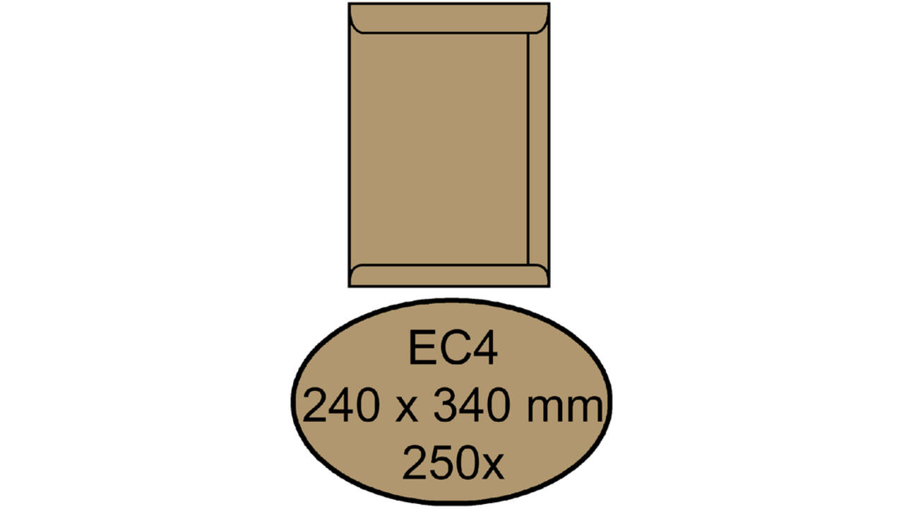Envelop Quantore akte EC4 240x340mm bruinkraft 250stuks