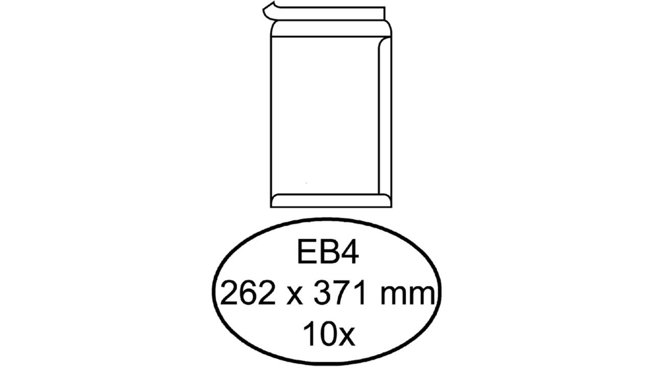 Envelop Hermes akte EB4 262x371mm zelfklevend wit pak à 10 stuks
