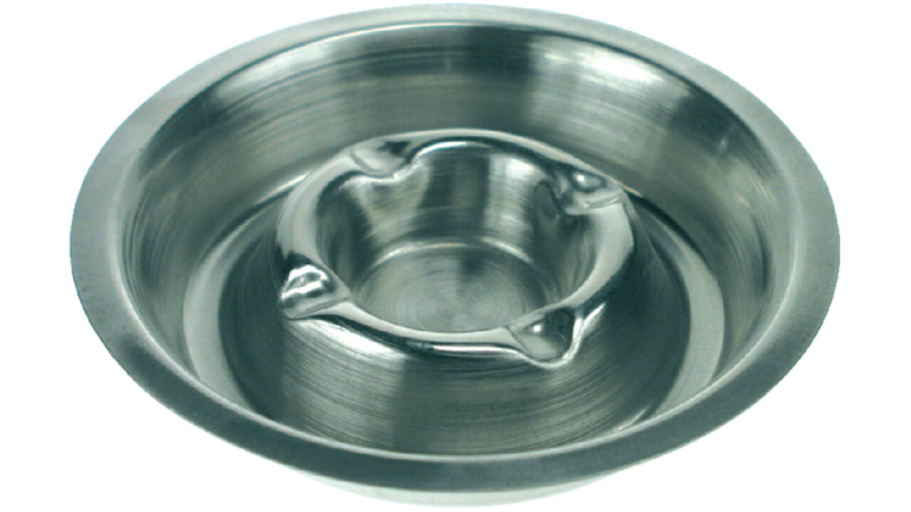 Asbak metaal verchroomd 170mm RVS stapelbaar