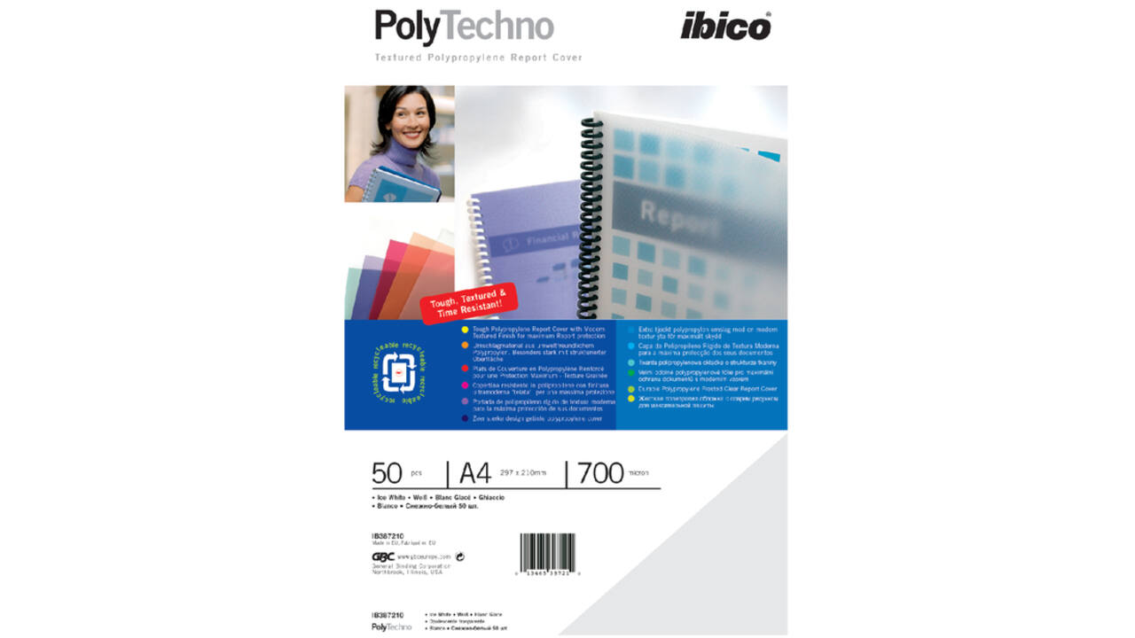 Voorblad GBC A4 PolyTechno 700micron ice wit
