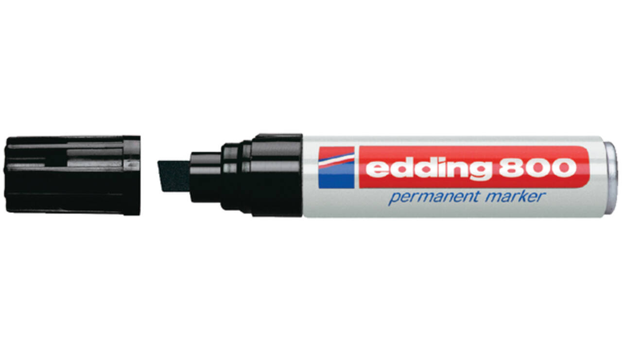 Viltstift edding 800 schuin 4-12mm zwart blister à 1 stuk