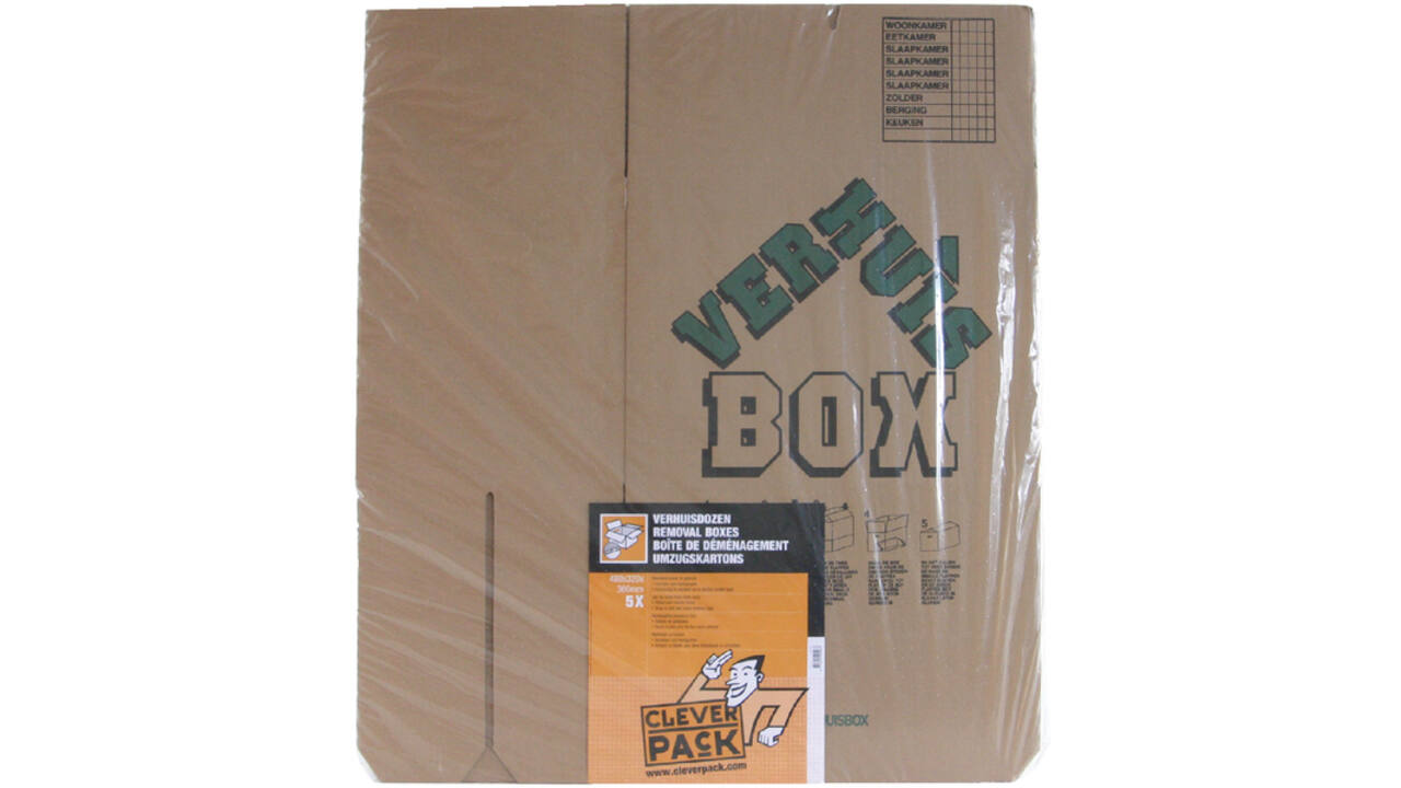 Verhuisdoos CleverPack bedrukt 480x320x360mm pak à 5 stuks