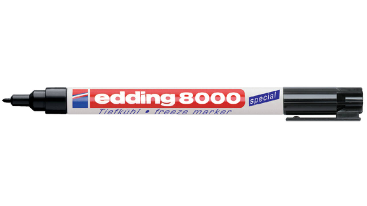 Viltstift edding 8000 diepvries rond 1mm zwart