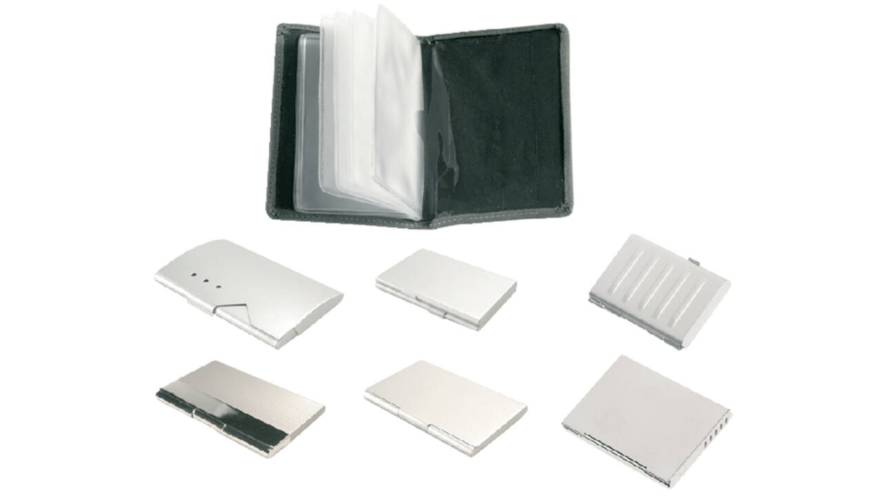 Visitekaartenhouder 2vaks mat aluminium