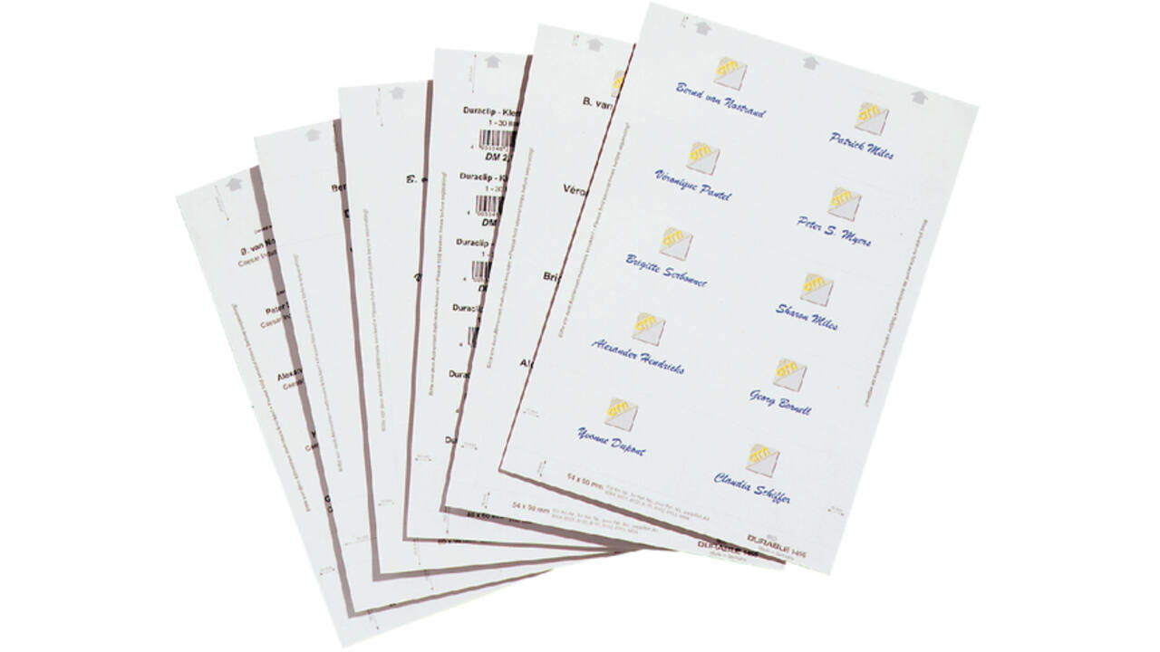 Badgekaart Durable 1453 bedrukbaar 40x75mm 240stuks